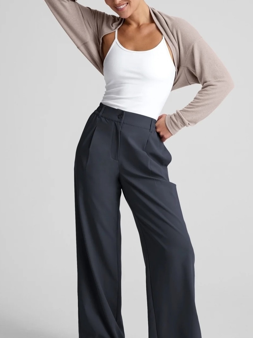 Beyond Yoga Status Wide Leg Pants in Navy